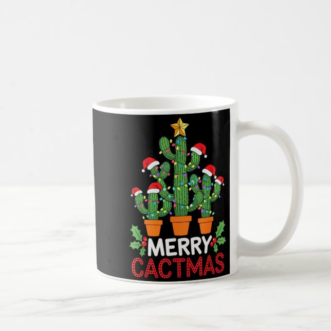 Caneca De Café Cactus Christmas Tree Funny Merry Cactmas Cactus M (Direita)