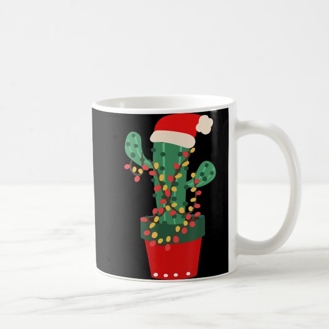 Caneca De Café Cactus Christmas Tree Lights Succult Lover Plant (Direita)