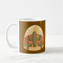 Caneca De Café Cactus Desert With Sun