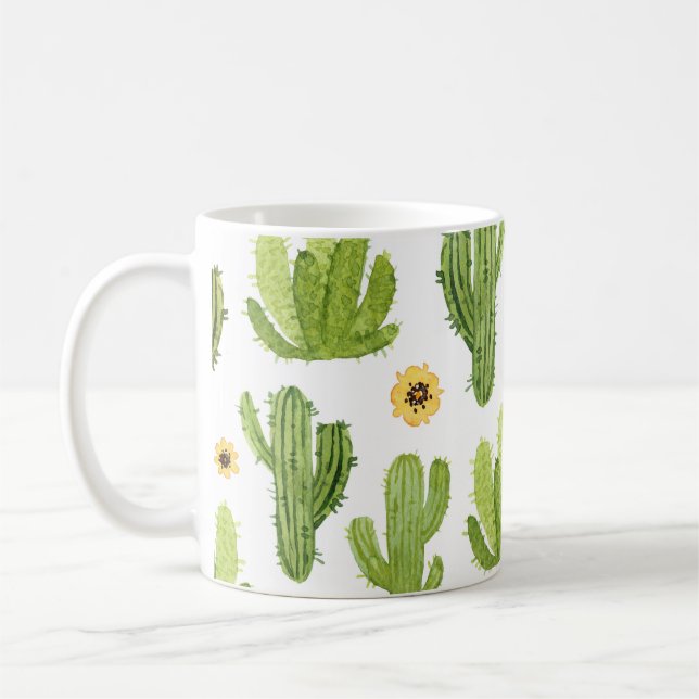 Caneca De Café Cactus do Deserto Verde: Sem Costura (Esquerda)