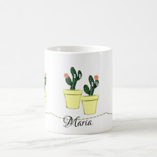 Caneca De Café Cactus Floral Yellow Mug