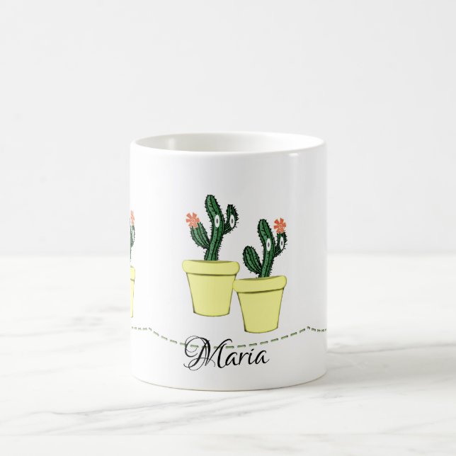 Caneca De Café Cactus Floral Yellow Mug (Centro)