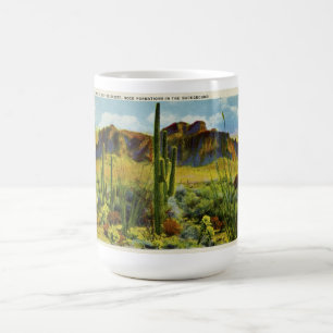 Caneca De Café Cactus gigante no deserto Vintage - Paisagem posta