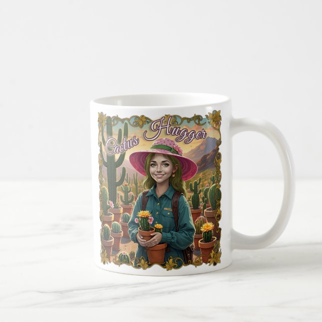 Caneca De Café Cactus Hugger Coffee Mug - Whimsert Garden (Direita)