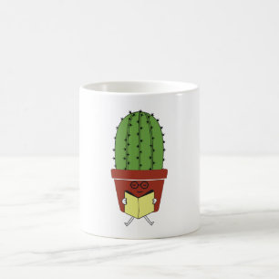 Caneca De Café Cactus Ler Livros Engraçado Leitor De Livros