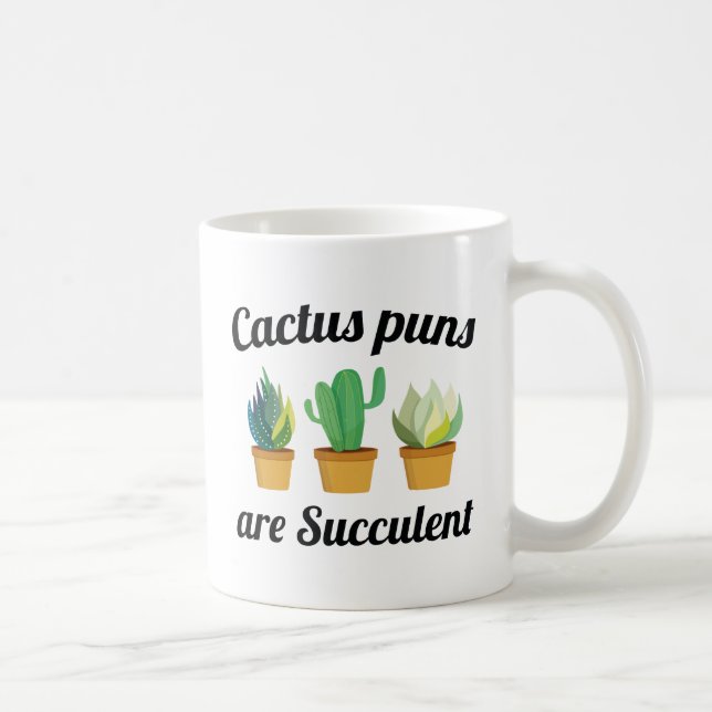 Caneca De Café Cactus Puns São Bem-Sucultos (Direita)