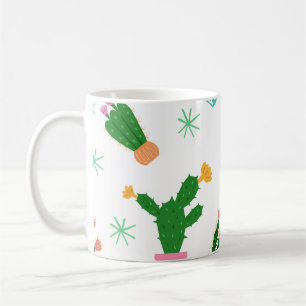 Caneca De Café Cactus, sem costura, padrão de vindima, orname rep