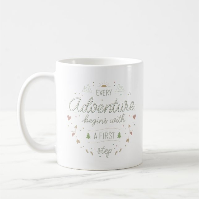 Caneca De Café cada aventura um primeiro passo (Esquerda)