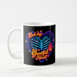 Caneca De Café Cada Dia Tenha Um Coração Grato Esqueleto Coração
