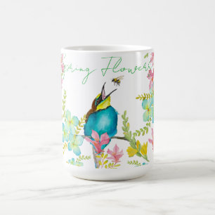 Caneca De Café Cadeado de flores de primavera