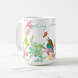 Caneca De Café Cadeado de flores de primavera