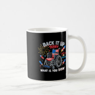 Caneca De Café Cadeira de Rodas Patriótica Engraçada Fogos de Art