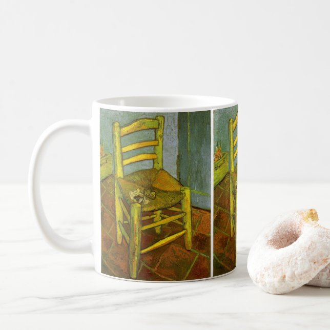Caneca De Café Cadeira de Vincent com Seu Cachimbo por van Gogh (Com Donut)