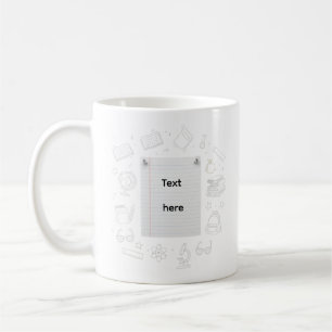 Caneca De Café Caderno de Desenho Escolar Presente para Professor