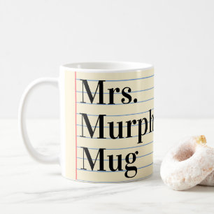 Caneca De Café Caderno de notas personalizado para professor