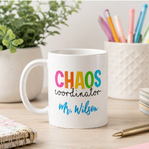 Caneca De Café Caderno do Coordenador de Caos – Citação Divertida