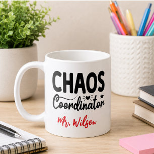 Caneca De Café Caderno do Coordenador de Caos – Citação Divertida