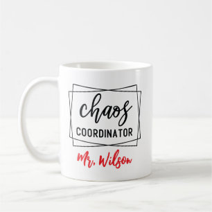 Caneca De Café Caderno do Coordenador de Caos – Citação Divertida
