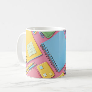 Caneca De Café caderno espiral azul de estilo moderno é ideal par