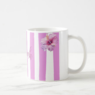Caneca De Café Caderno floral personalizado com aguarela de lavan