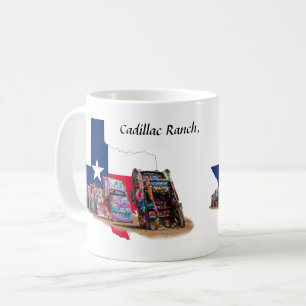 Caneca De Café Cadillac Ranch, Contorno do Estado do Texas, Mug