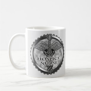 Caneca De Café Caduceu cinza Enfermeira de Cuidados Paliativos