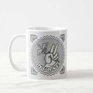 Caneca De Café Caduceu de enfermeira da paz