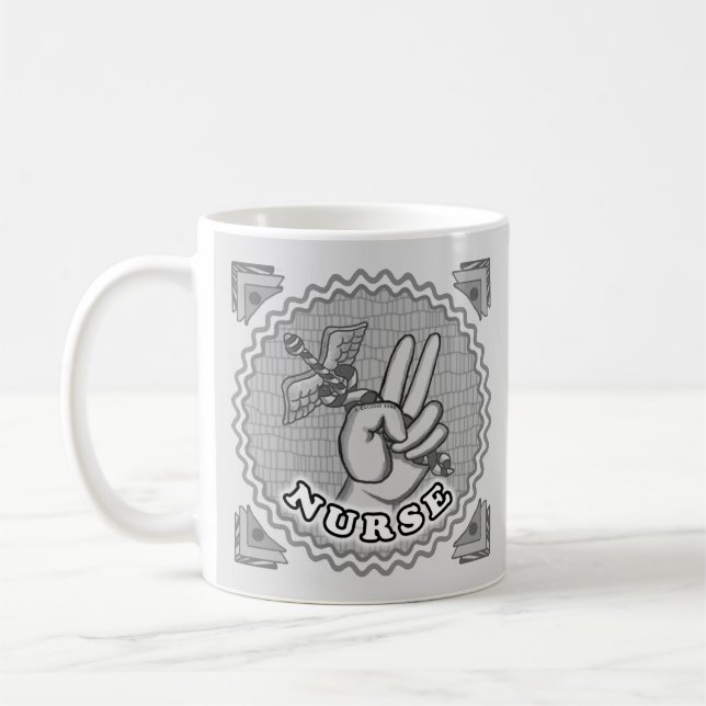 Caneca De Café Caduceu de enfermeira da paz  (Esquerda)