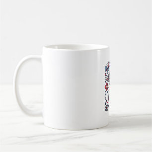 Caneca De Café Caduceu Médico Vintage Patriota Enfermeira Vetor D