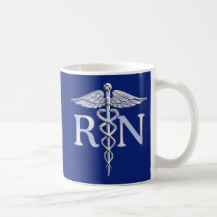 Caneca De Café Caduceus do RN da enfermeira diplomada na