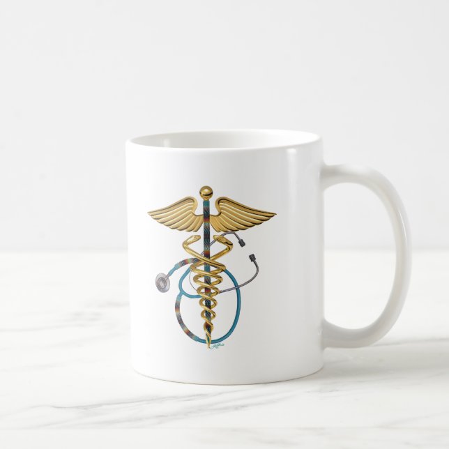 Caneca De Café Caduceus e estetoscópio (Direita)