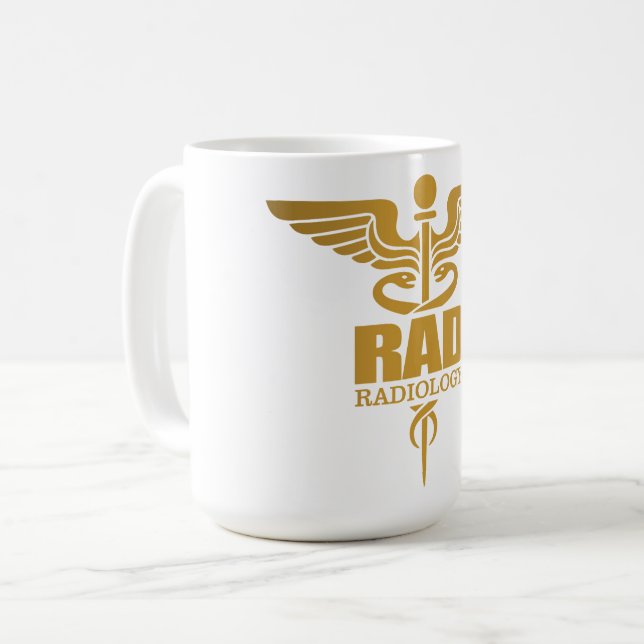 Caneca De Café Caduco Dourado (Radiologia) (Frente Esquerda)