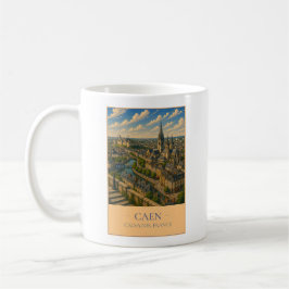 Caneca De Café Caen, France – Vintage Travel Mug