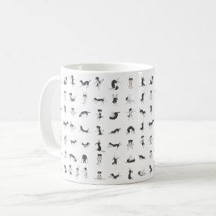 Caneca De Café Cães a fazer ioga, pose de ioga cão
