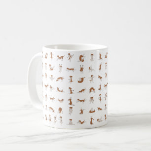 Caneca De Café Cães a fazer ioga, pose de ioga cão