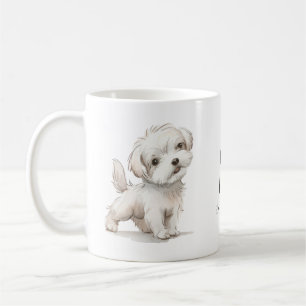 Caneca De Café Cães Aquarela