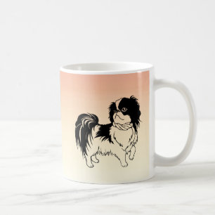 Caneca De Café Cães brancos e pretos doces na laranja