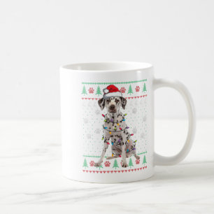 Caneca De Café Cães dálmatas de Natal Luzes de Natal Suéter de Na