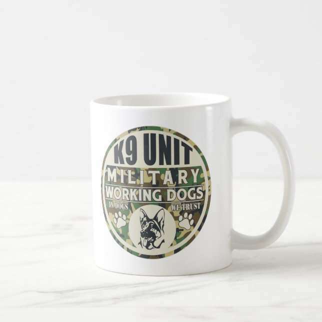 Caneca De Café Cães de funcionamento militares da unidade K9 (Direita)
