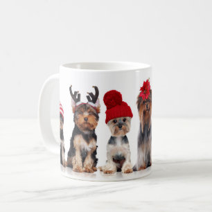 Caneca De Café Cães de Terrier, de Yorkshire, com chapéus de Na