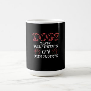 CANECA DE CAFÉ CÃES DEIXAM PEGADA NO NOSSO CORAÇÃO AMANTES DE ANI