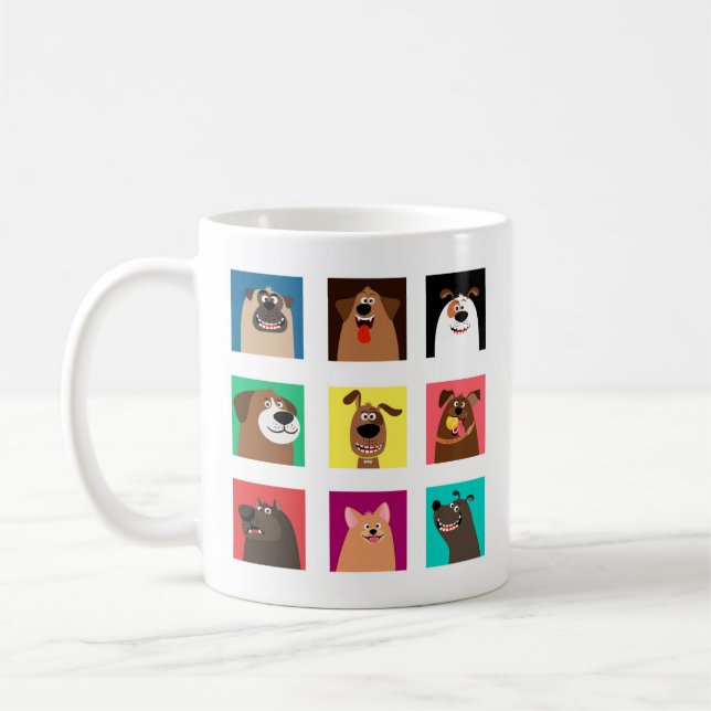 Caneca De Café Cães Engraçados (Esquerda)