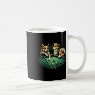 Caneca De Café Cães Jogando Piscina Bilhar Mesa 8 Bola