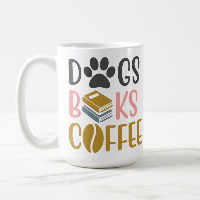 Caneca De Café Cães livros café (Esquerda)