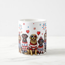 Caneca De Café Cães Patrióticos