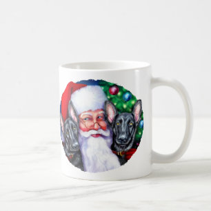 Caneca De Café Cães Pretos-Alemães papais noeis