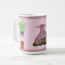 Caneca De Café Cães Rosa Staffordshire Topiary