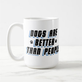 Caneca De Café Cães São Melhores [Preto/Azul]