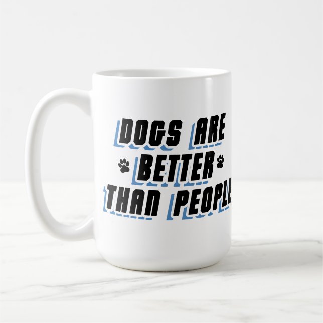 Caneca De Café Cães São Melhores [Preto/Azul] (Esquerda)