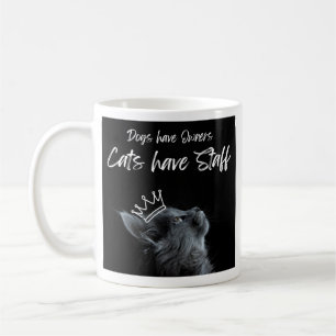 Caneca De Café Cães têm donos, gatos têm funcionários